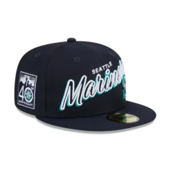 Fashion Seattle Mariners Script Sided 59FIFTY Fitted Hat - KTGCaps - Baseball caps for various teams, purchased online at a discount